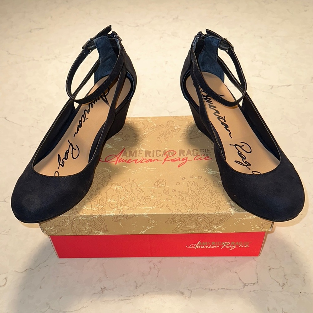 American Rag Navy Amiley Wedge, Worn Once